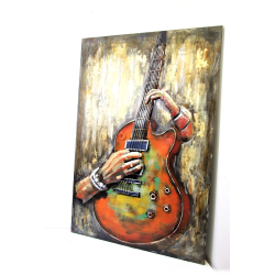 Obraz metalowy industrialny 120 x 80 cm Gitara